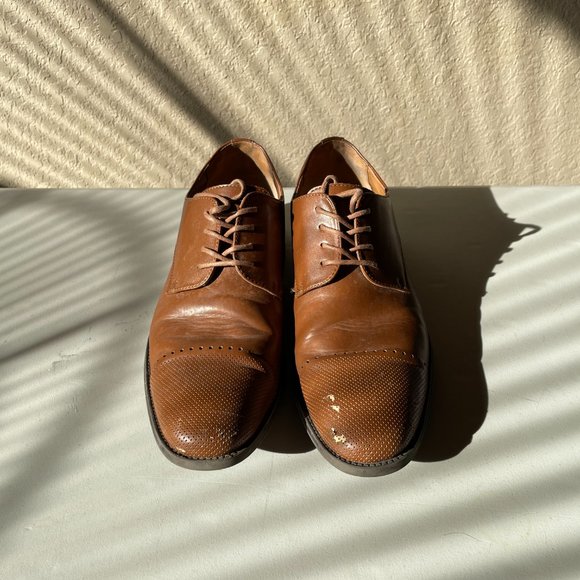 JF J.Ferrar Brown Oxford Mens Shoe Size 10M CULAN - Picture 3 of 10